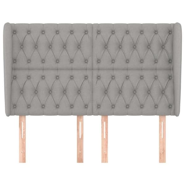 Maison Exclusive - Päätylevy korvilla Vaaleanharmaa 147x23x118/128 cm Kangas Ljusgrått