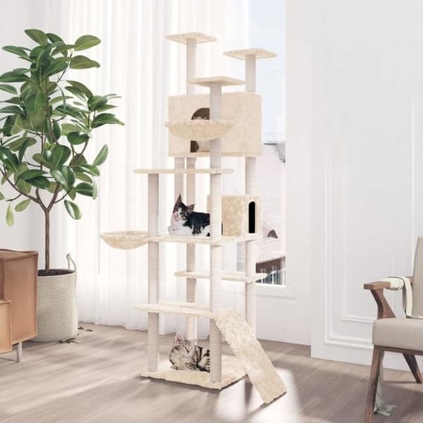 Maison Exclusive - Kattekradse med sisal i creme 191 cm Grädde