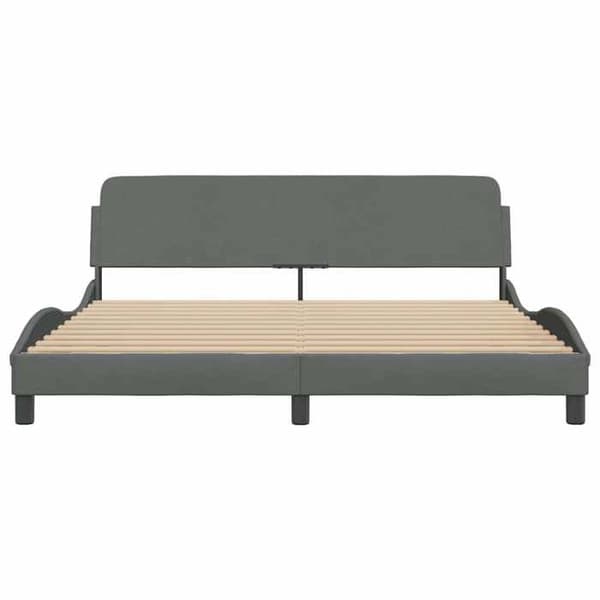 Sengestel - EKSKLUSIV HUS - Dover - 180x200 cm - Mørkegrå stof - Hovedgærde & bølget design Mörkgrå