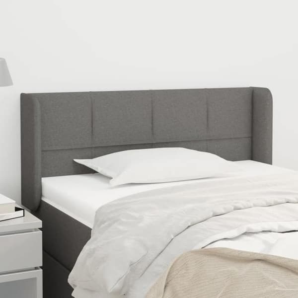 Maison Exclusive - Päätylevy korvilla Tummanharmaa 83x16x78/88 cm Kangas mörkgrå