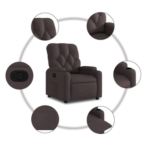 Maison Exclusive - Mørkebrun Recliner Stol i Stof