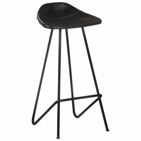 Maison Exclusive - Barstolar set om 4 svart äkta läder