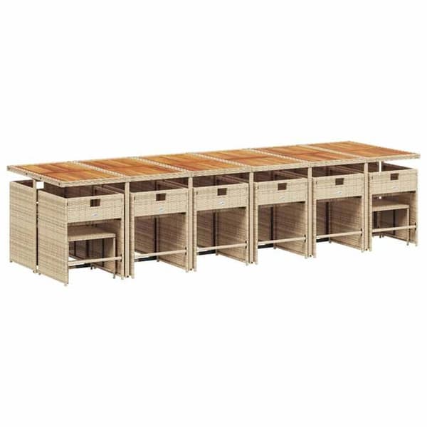 Maison Exclusive - Puutarhakalusteryhmä ja tyynyt 17 kpl beige