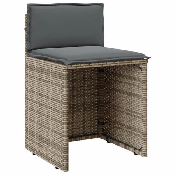 Maison Exclusive - Bistroset 3 delar med grå kuddar i flätad resin