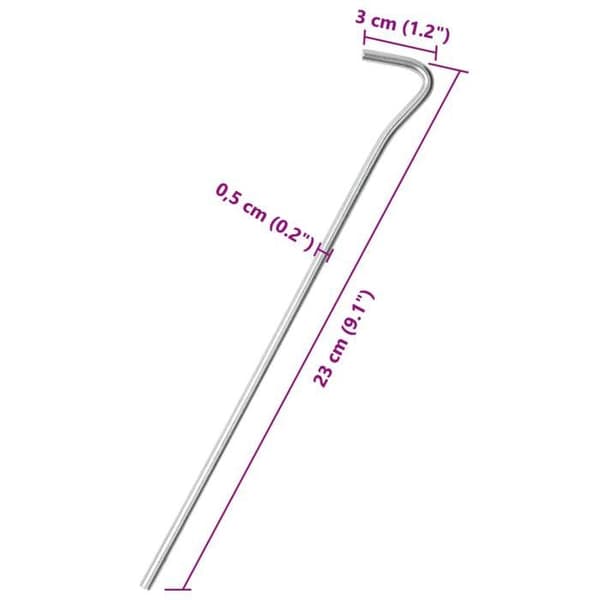 Tältpinnar - EXKLUSIV HEM - 25 stycken - 23 cm - Ø5 mm - Galvaniserat stål