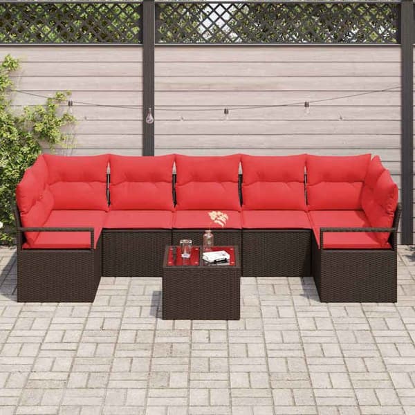 Maison Exclusive - 8-delars trädgårdsoffgrupp 7-sits