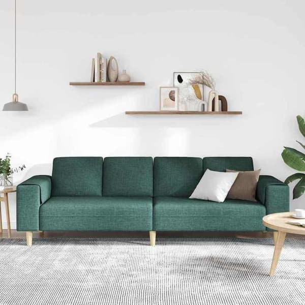 Soffa - EXKLUSIVT HUS - 250 x 77 x 76 cm - Mörkgrön - Polyesteröverdrag - Fast sittdyna Mörkgrön