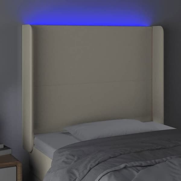 Maison Exclusive - LED Hovedgærde Creme 93x16x118/128 cm Simililæder