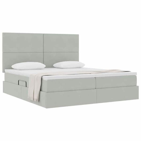 Maison Exclusive - Förvaringssäng med lagring Ljusgrå 200 x 200 cm Sammet Ljusgrått