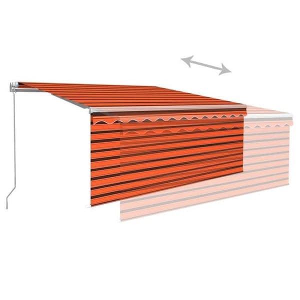 Fällbart tak - EXKLUSIVT HUS - 3,5x2,5 m - Manuell - Aluminiumram - UV-skyddad polyesterduk Apelsin