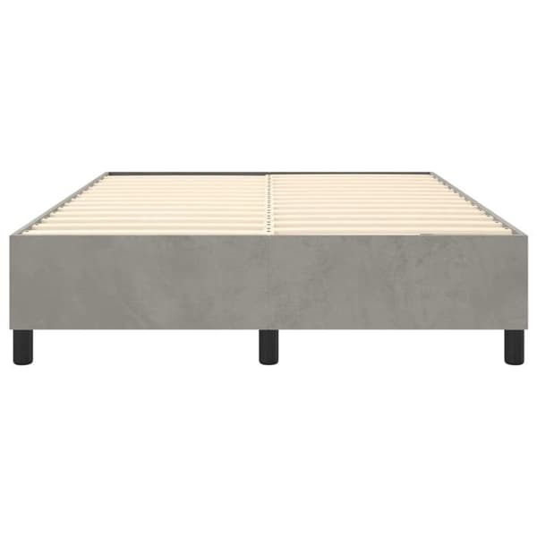 Maison Exclusive - Sengebund med lysegrå lameller 140x200 cm velour ljusgrått
