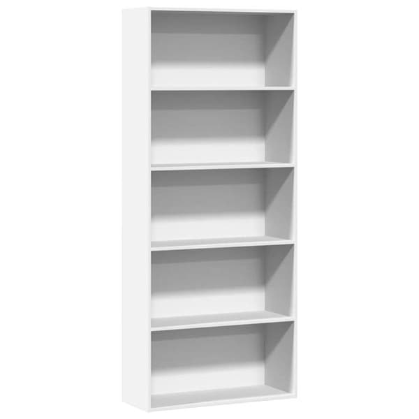 Maison Exclusive - Vit bibliotek 80x30x189 cm ingenjörsträ