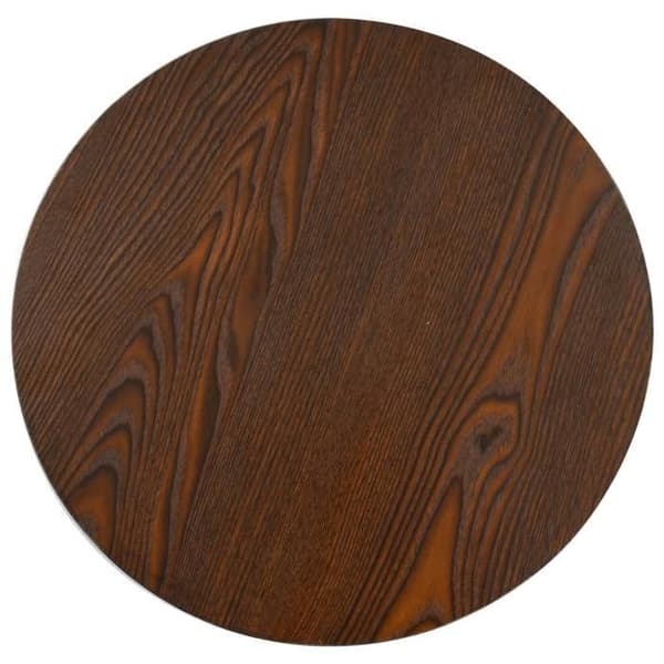 Bistrobord - EKSKLUSIV HUS - Ø40 cm - MDF-plade - ben og base i stål - trælook finish