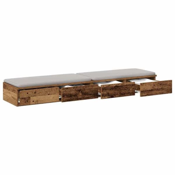 Sengekufferter - EKSKLUSIV HUS - 140 x 36,5 x 16,5 cm - Spånplader - Trykåbning - Brun