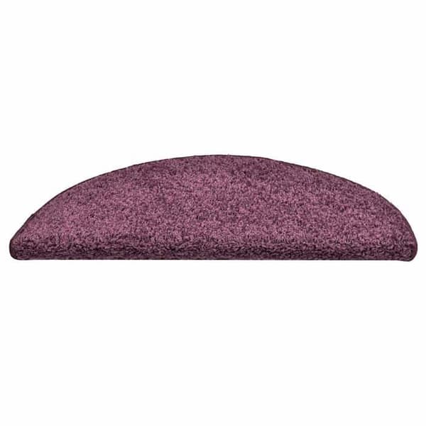 Maison Exclusive - Trappmatta 15 delar 56 x 17 x 3 cm Mörklila Halvcirkelformad