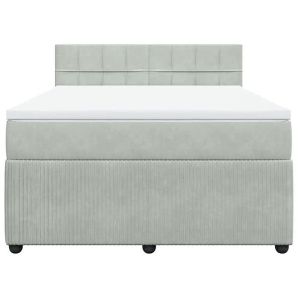Maison Exclusive - Seng solid bund med socker og madras Grå 160x200cm Velour