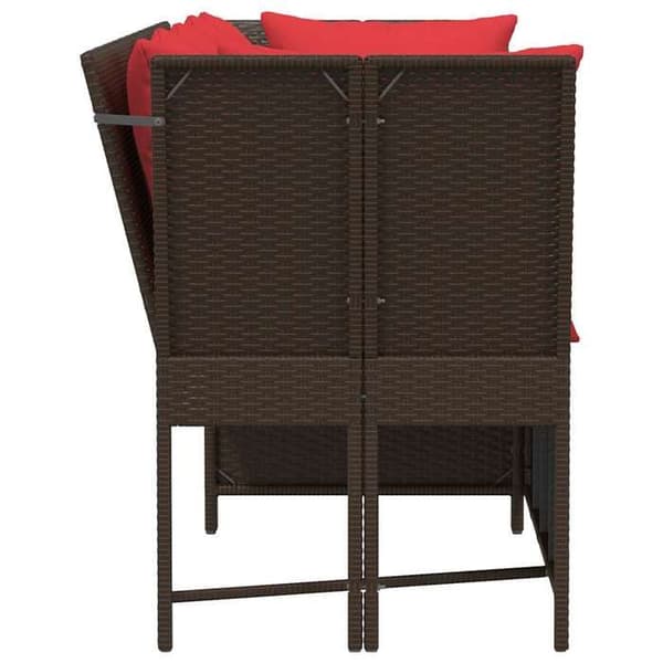 Maison Exclusive - Trädgårdsoffa med bruna kuddar i flätad resin