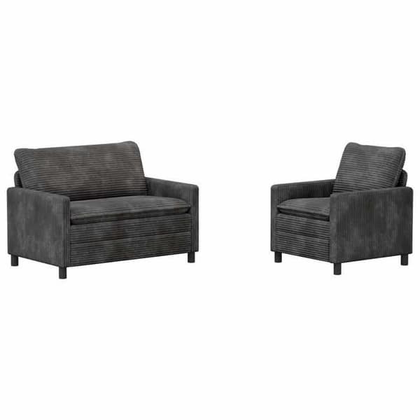 Maison Exclusive - 2 kpl sohvasetti tummanharmaa polyesteri