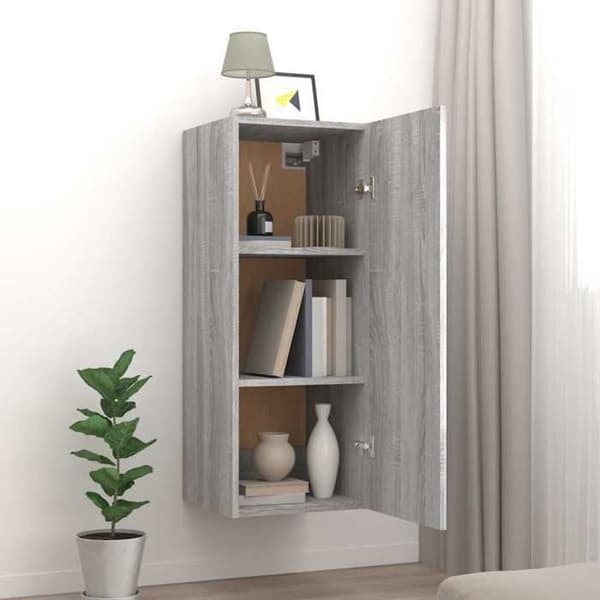 Maison Exclusive - Väggskåp Sonoma grå 34,5x34x90 cm Ingenjörsträ