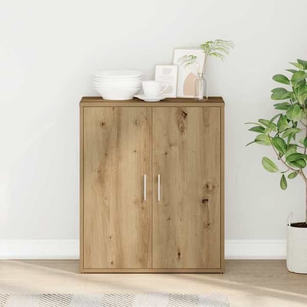 Maison Exclusive - Buffet i massivt egetræ 60 x 31 x 70 cm ingeniørtræ