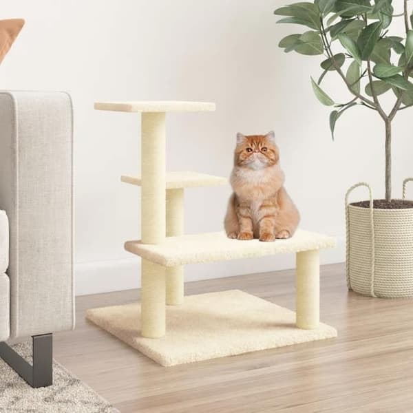 Maison Exclusive - Kattekradse med sisal i creme 61 cm