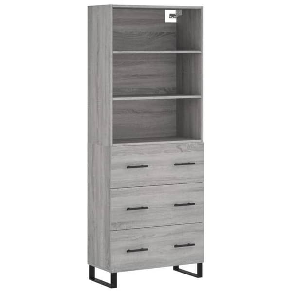 Maison Exclusive - Buffé hög Sonoma grå 69,5x34x180 cm Ingenjörsträ Sonoma grå