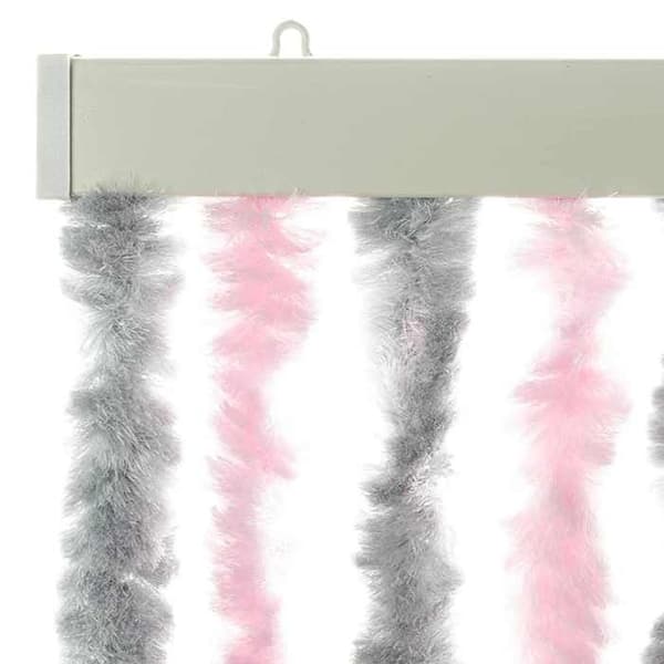 Maison Exclusive - Harmaa hopeinen ja vaaleanpunainen hyttysverkko 56x200 cm chenille