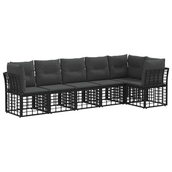 Maison Exclusive - 6-delt have-sofa sæt i sort polyrotin