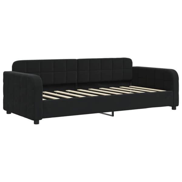 Maison Exclusive - Musta 90x190 cm samettinen vuodesohva, jossa on vuodevaatelaatikko