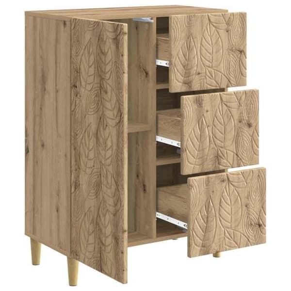 Maison Exclusive - Buffet i håndlavet egetræ 66 x 34,5 x 90 cm Ingeniørtræ