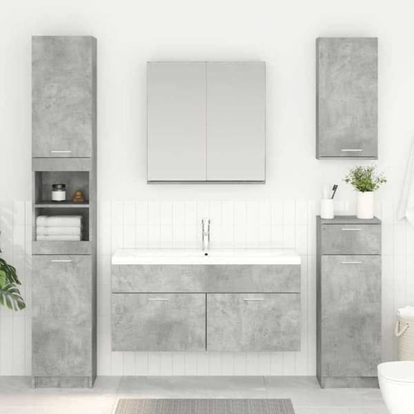 Maison Exclusive - Vaskeskab Grå beton Ingeniørtræ