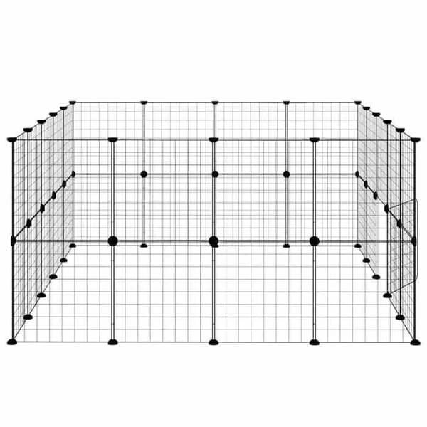 Djurbur - Exklusivt Hem - 36 modulära paneler - Pulverlackerad stål - Svart 35x35 cm