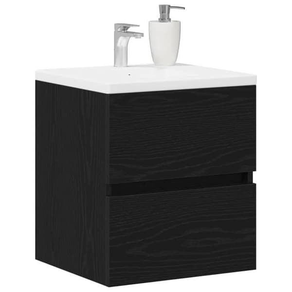 Maison Exclusive - Badeværelses underskabs møbel i sort eg 41 x 38,5 x 45 cm ingeniørtræ