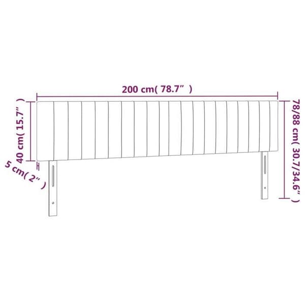 Maison Exclusive - LED-päätymustalla 200x5x78/88 cm kankaalla Svart