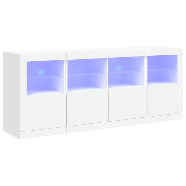 Maison Exclusive - Buffet med hvide LED-lys 163x37x67 cm