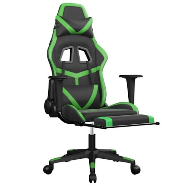 Massage-gamingstol med fodstøtte Black&Green Leatherette116​[cm] Grön