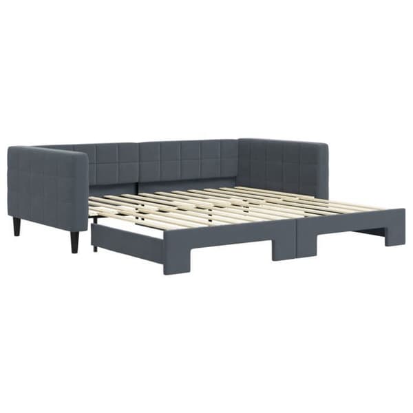 Maison Exclusive - Päivävuode, jossa on alavuode ilman patjaa, tummanharmaa 100x200 cm Mörkgrå