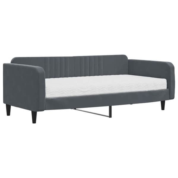 Maison Exclusive - Dagbädd med mörkgrå madrass 100x200 cm sammet