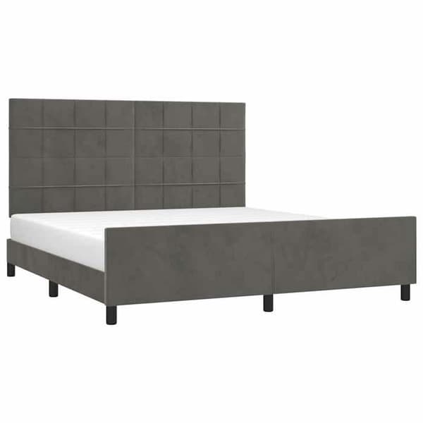Maison Exclusive - Sängram utan madrass mörkgrå 160x200 cm sammet