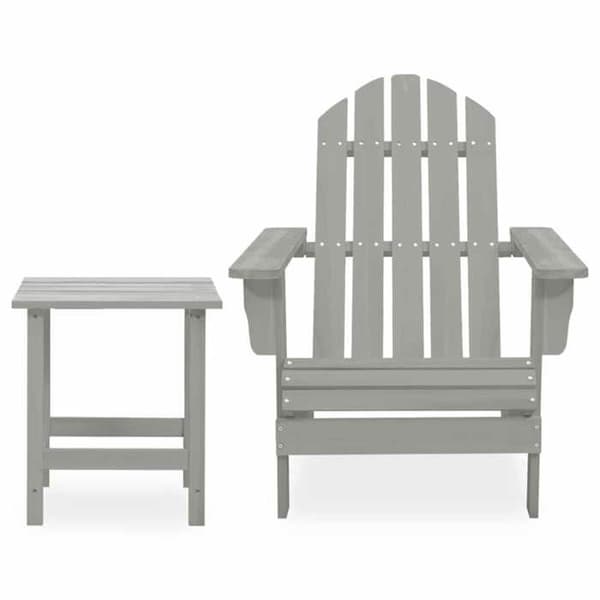 Maison Exclusive - Adirondack trädgårdsstol med bord i grått granträ