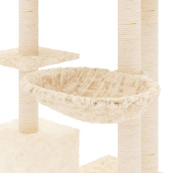Maison Exclusive - Kattekradse med sisal klatretræ Creme 142 cm Grädde