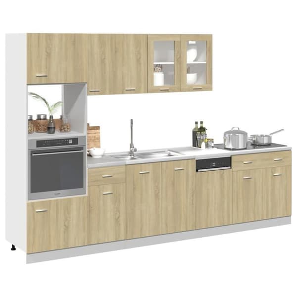 Maison Exclusive - Sæt af 7 køkkenmøbler "Lyon" i Sonoma eg