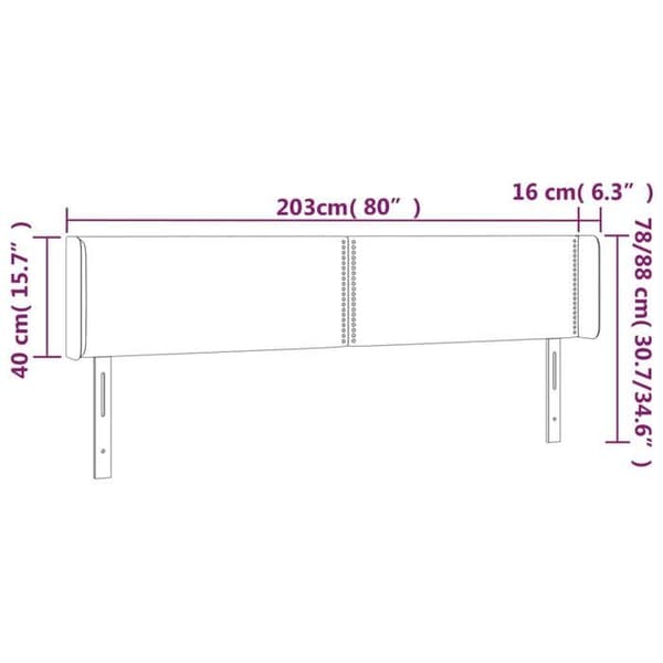 Maison Exclusive - LED Hovedgærde Grå 203x16x78/88 cm Simil læder