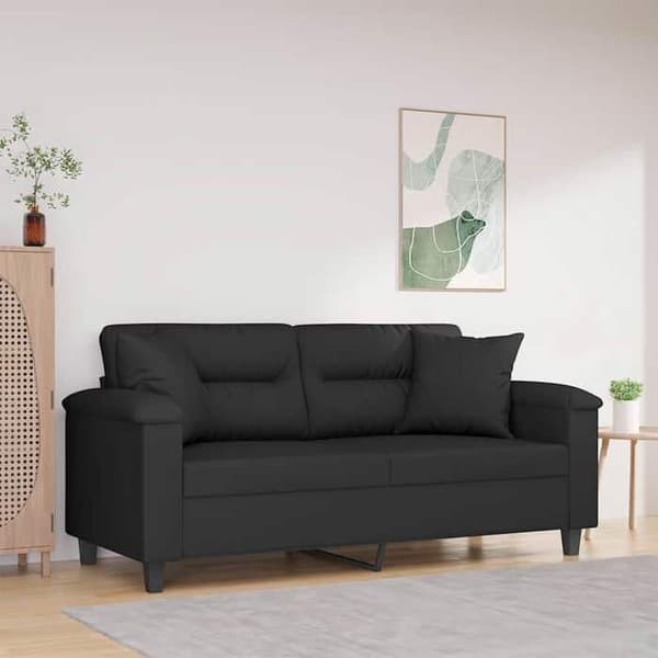 Maison Exclusive - 2-personers sofa med sorte puder 140 cm mikrofiberstof