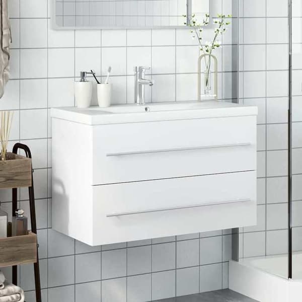 Maison Exclusive - Badeværelsesskab med integreret vask i hvid