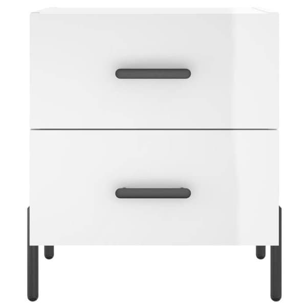 Maison Exclusive - Sängbord 2 st vit glänsande 40x35x47,5 cm Strålande vit