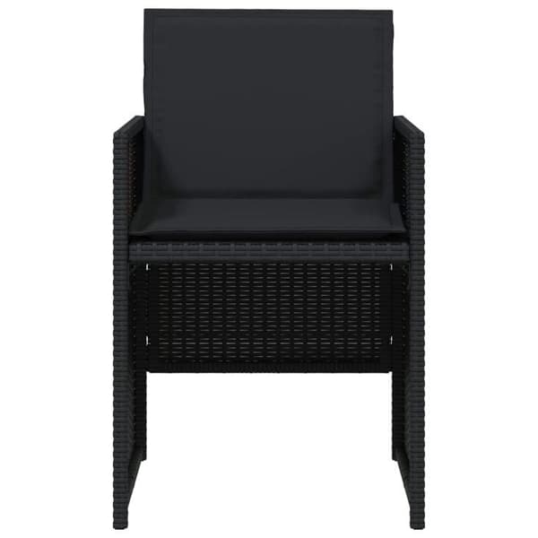 Maison Exclusive - Trädgårdsstolar set om 4 med svarta kuddar i flätad resin