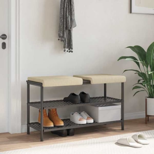 Bænkepude - EKSKLUSIV HUS - L-formet design - 2 dele - Creme polyester - Skridsikker 35 cm Grädde
