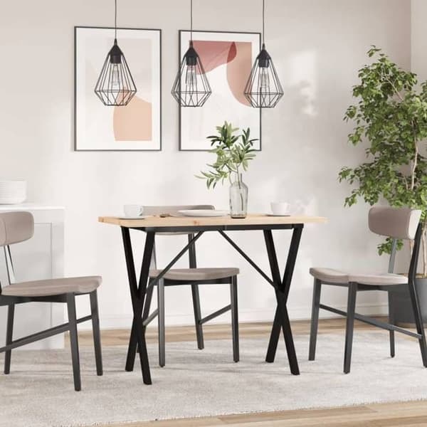 Spisebord - EKSKLUSIV HUS - X-ramme - massiv fyrretræ - rektangulær 100x50x75,5 cm