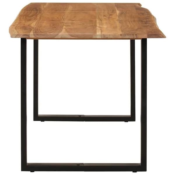 Maison Exclusive - Spisebord 154x80x76 cm Solid akacietræ Svart (fötter)